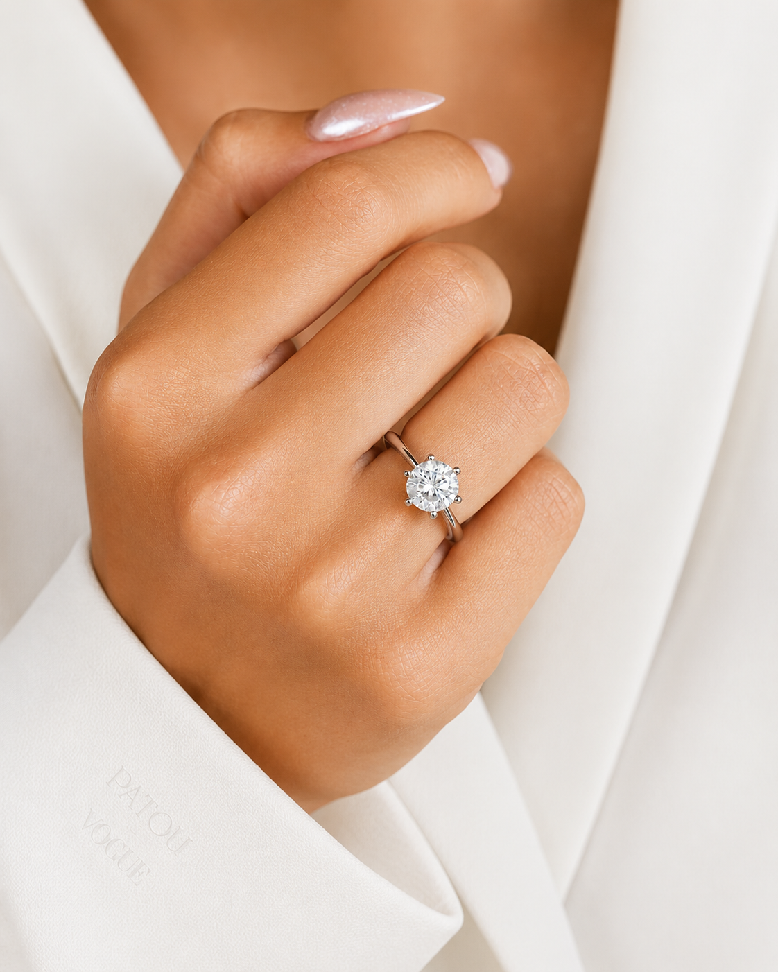 Anel Solitário Clássico Moissanite 2ct