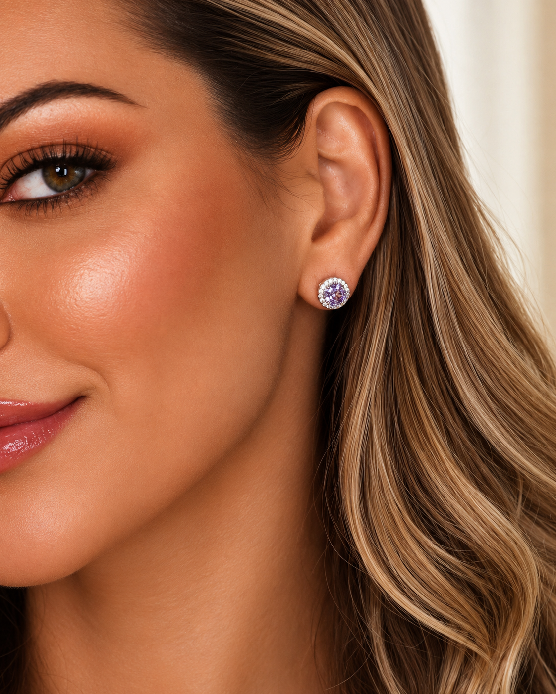 Brinco Pryanka Rose Cut Lavanda