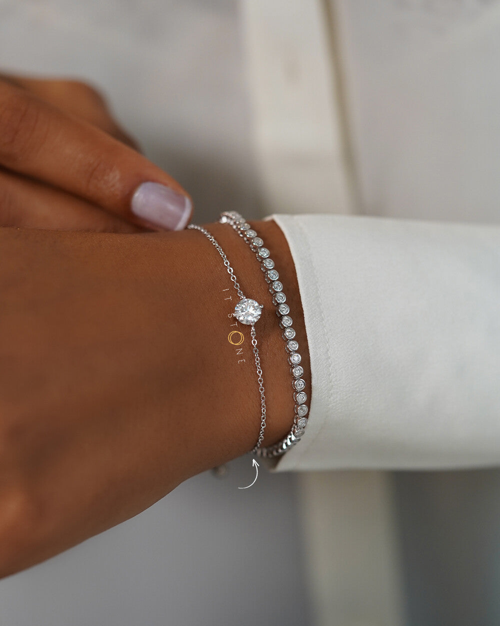 Pulseira Bright Moissanite Luxo