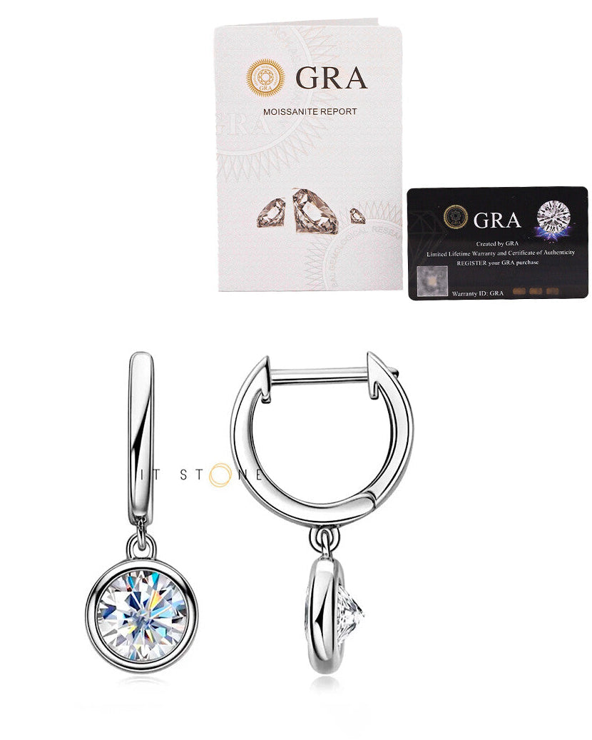 Argola Moissanite Cravação Inglesa Luxo