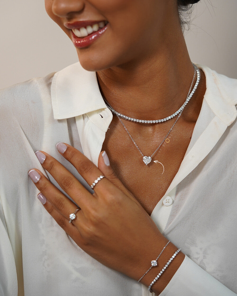 Colar Heart Luxury Moissanite 4ct