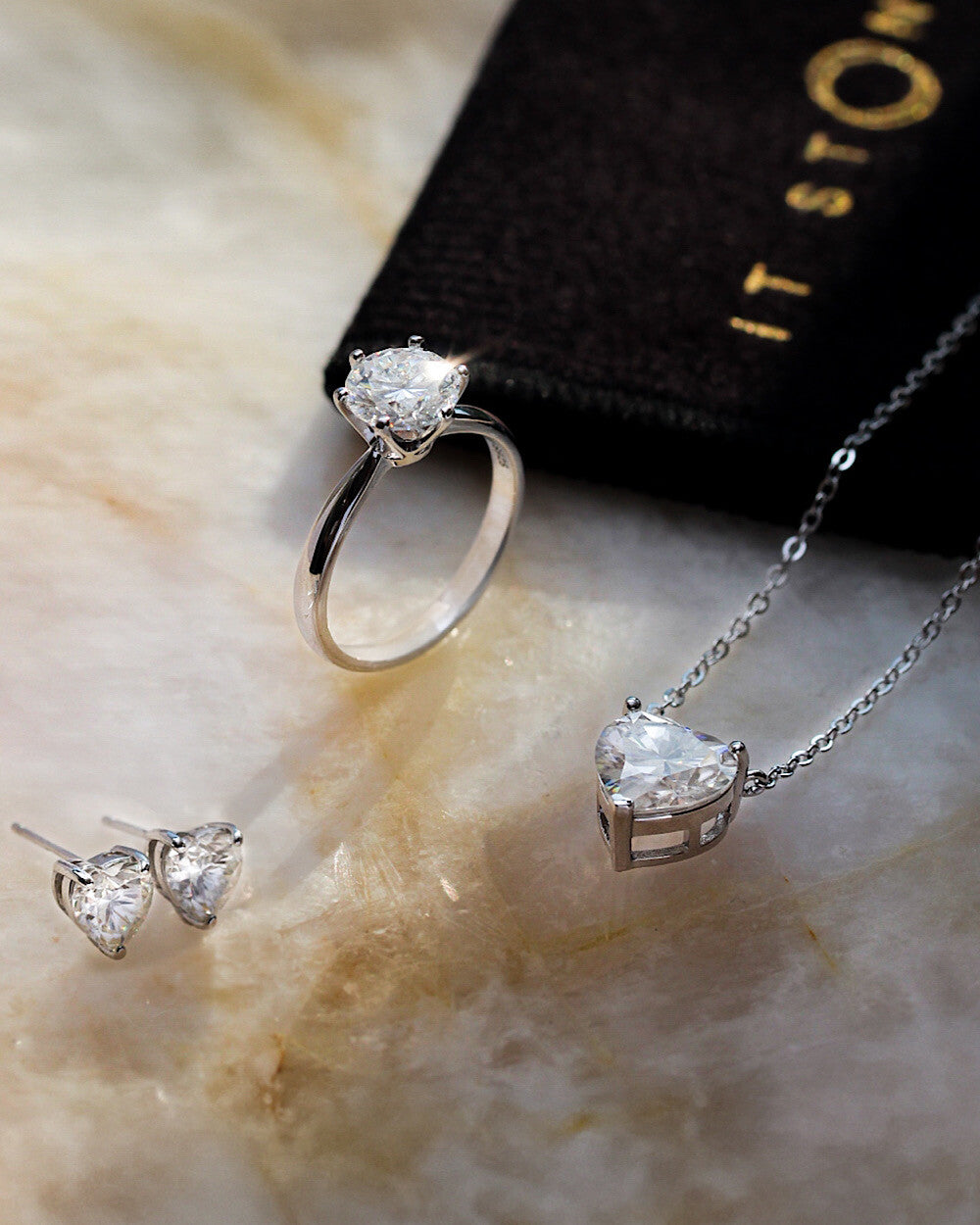 Colar Heart Luxo Moissanite 4ct