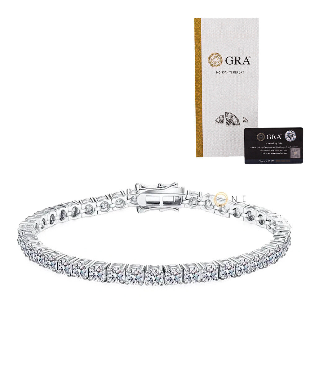 Pulseira Riviera Moissanite 10 Pontos 3mm