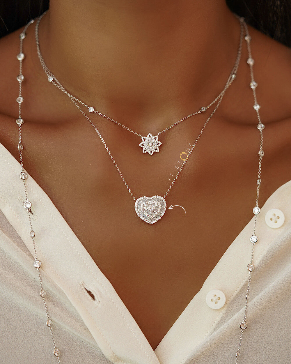 Colar Coração Pizza Baguetes Jumbo