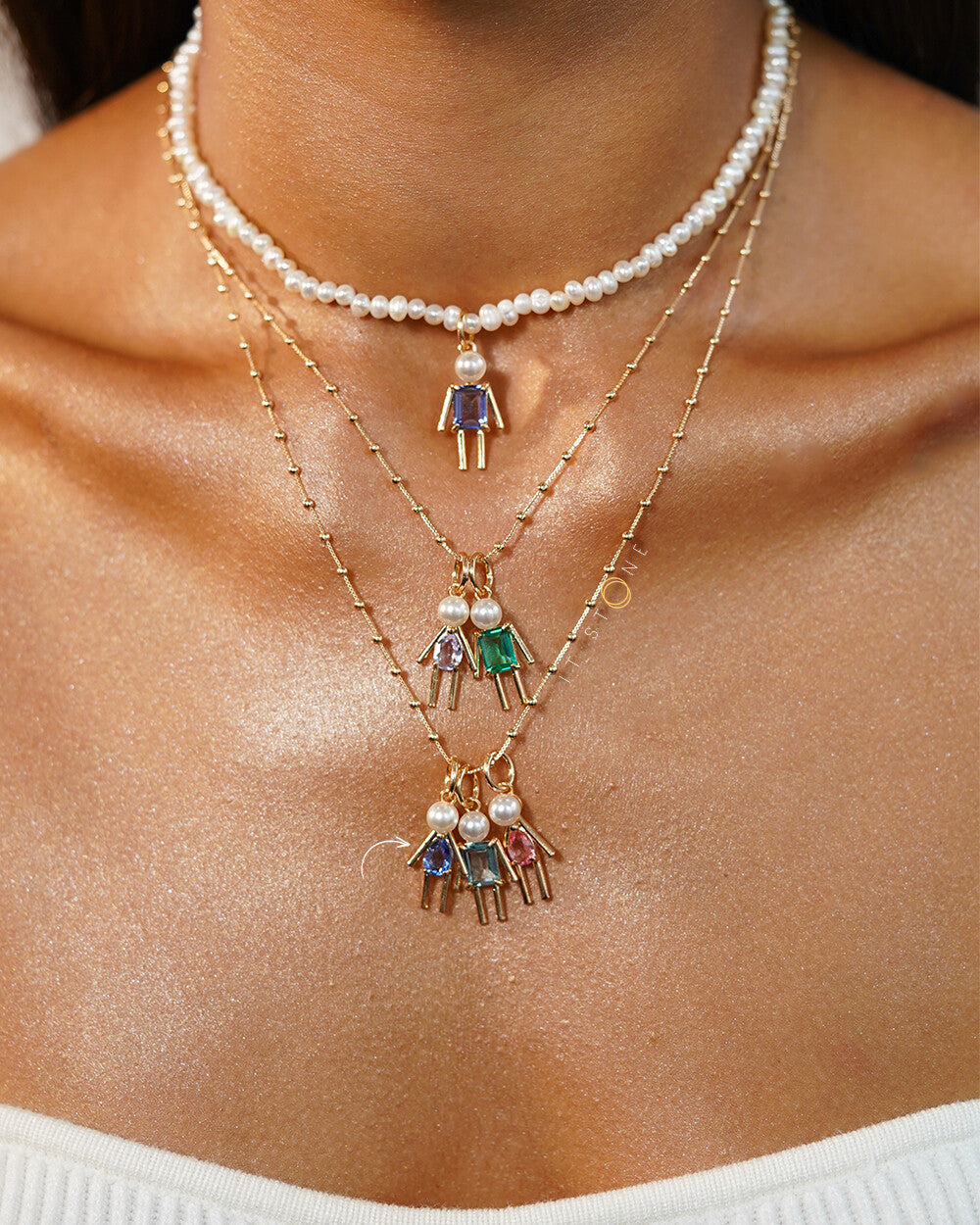 Pingente Filho Menina Tanzanita Gold