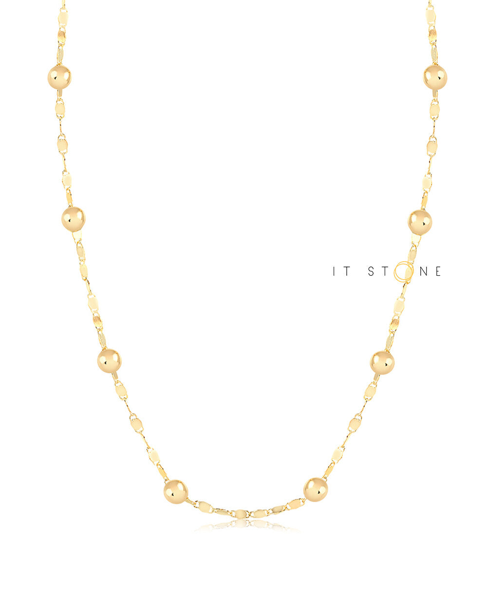 Colar Shiny Bolinhas Gold 65cm