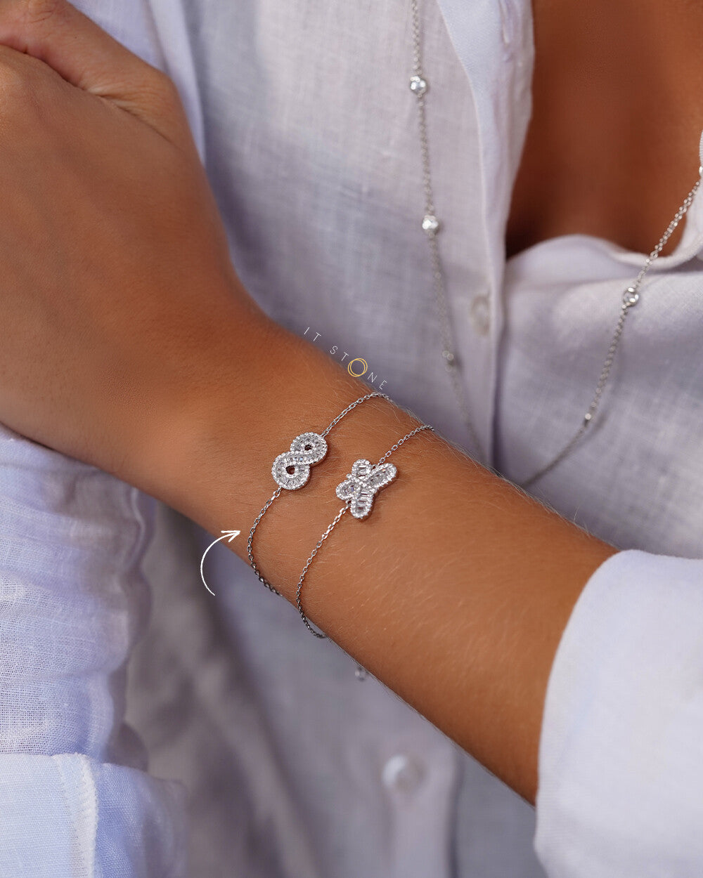 Pulseira Infinity Baguetes