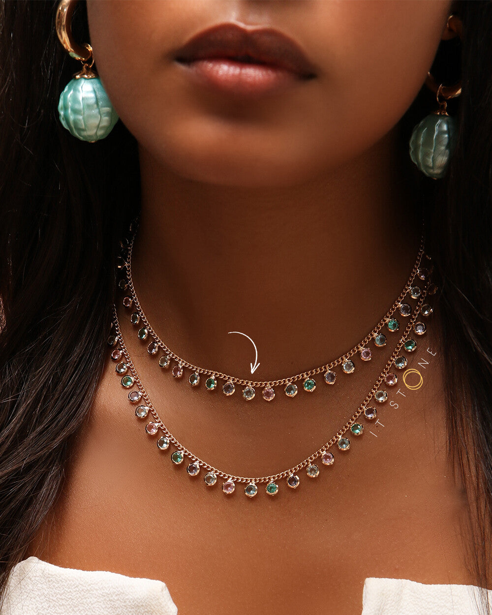 Choker Pontos de Luz Candy Colors Gold