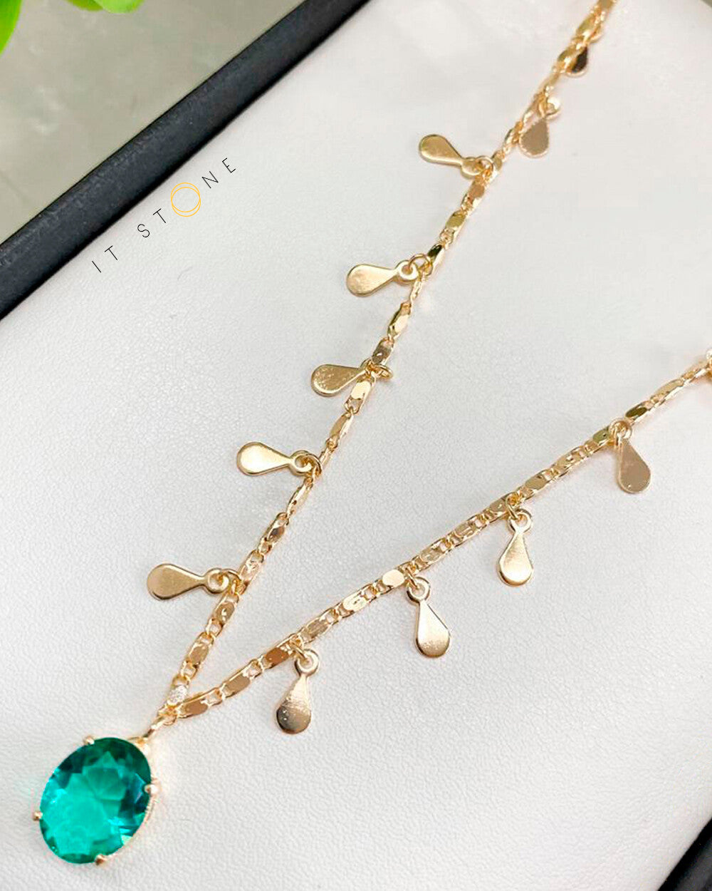 Colar Shiny Drops Oval Turmalina