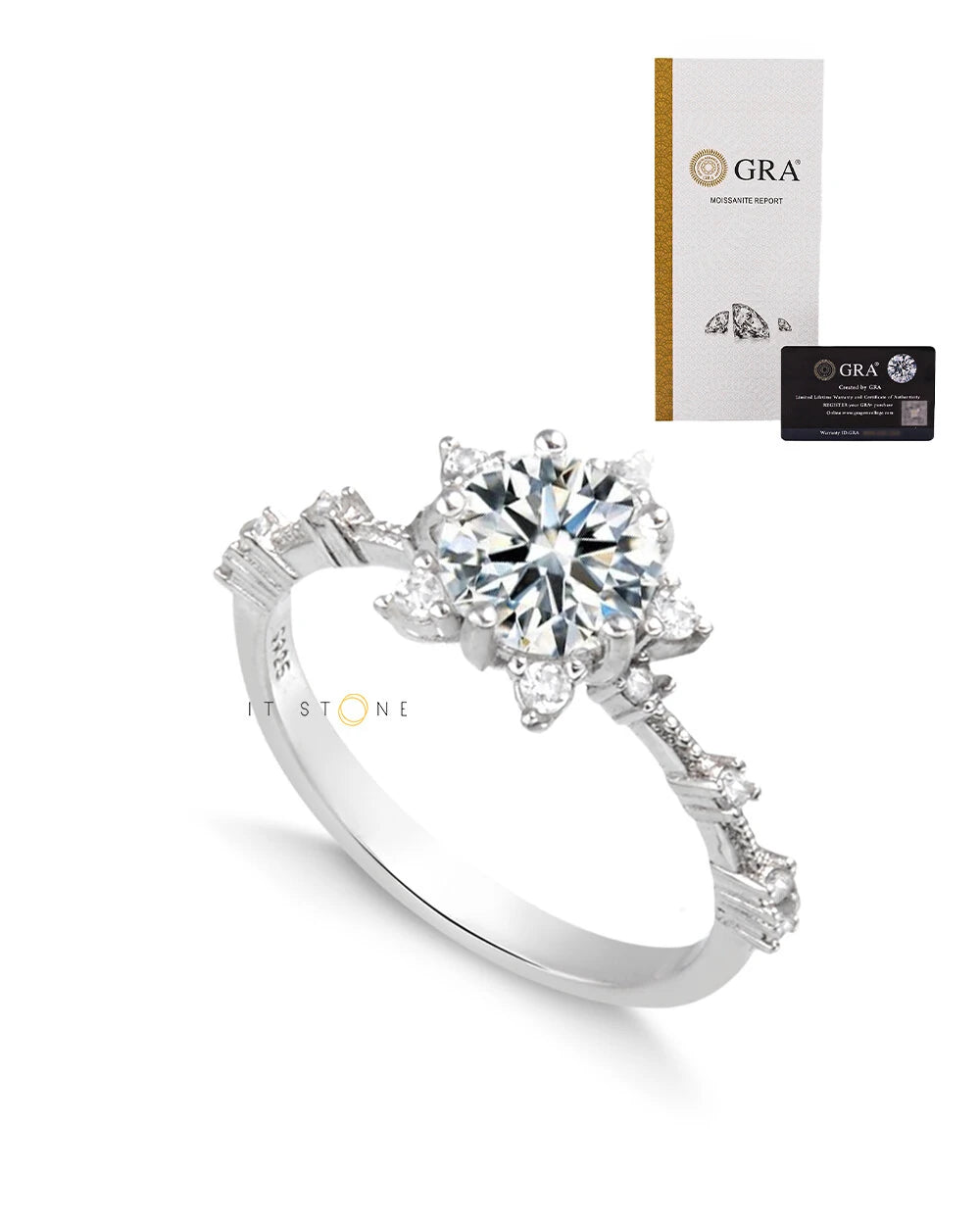 Anel Solitário Hillary Moissanite Luxury 1ct