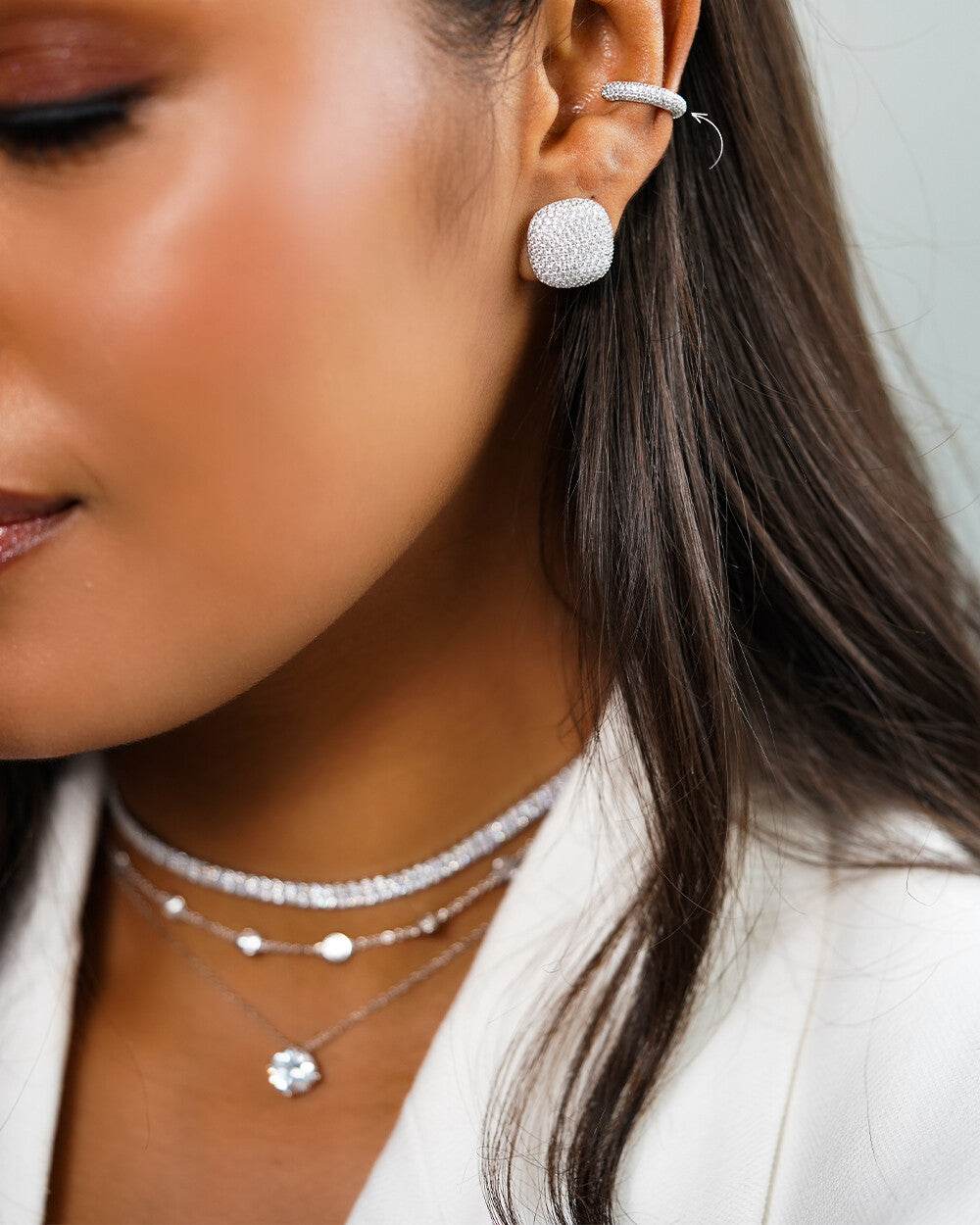 Piercing Falso Convex Pavê (Unidade)