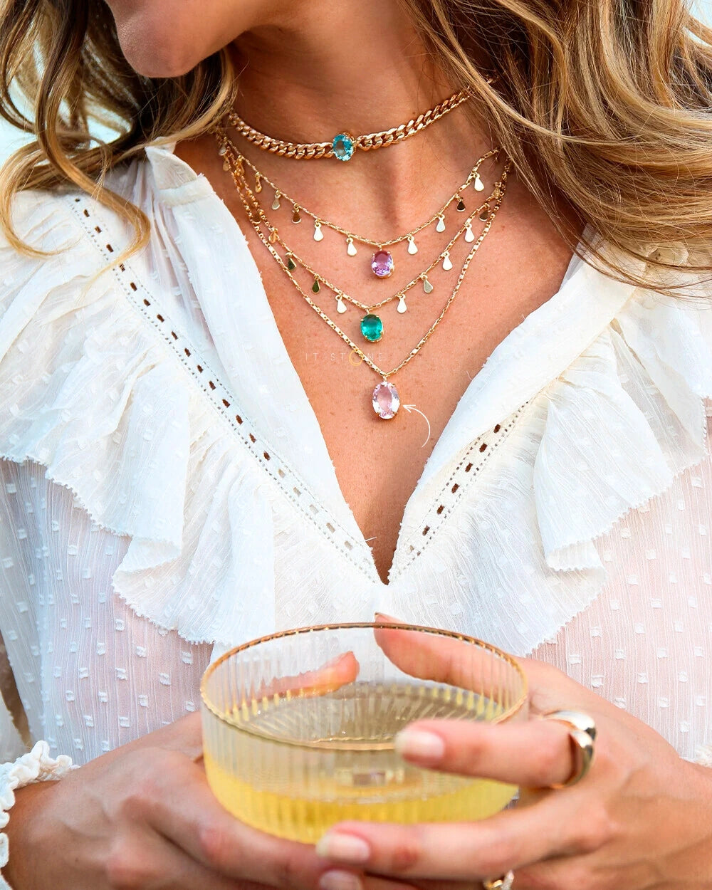 Colar Shiny Oval Gold