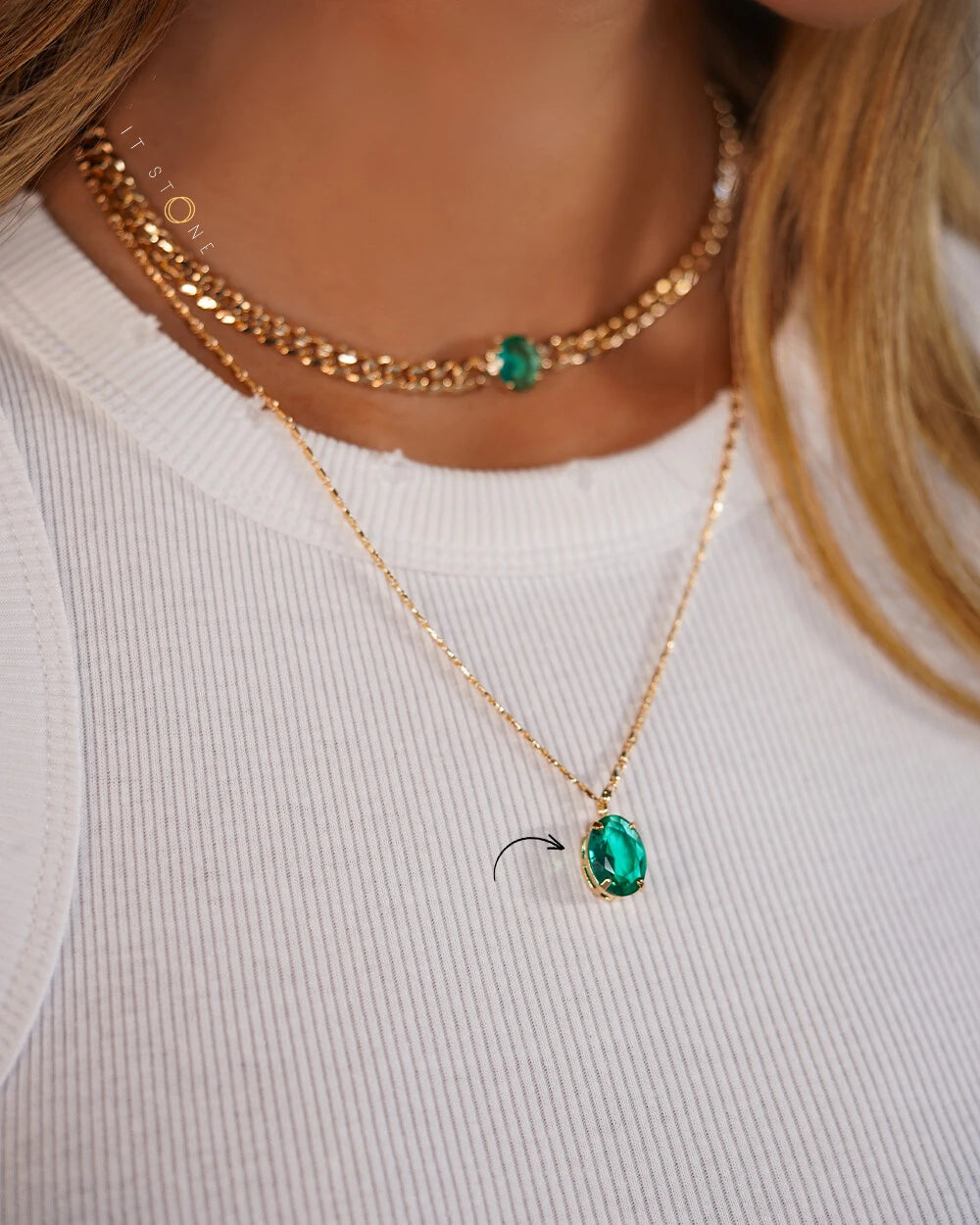 Colar Shiny Oval Gold — detalhe 6 | IT STONE