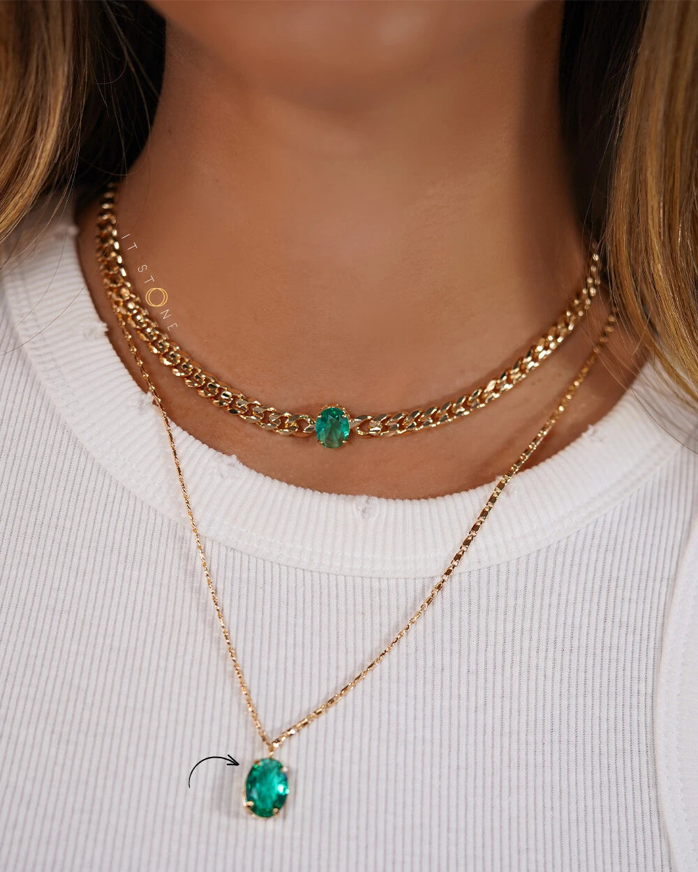 Colar Shiny Oval Gold