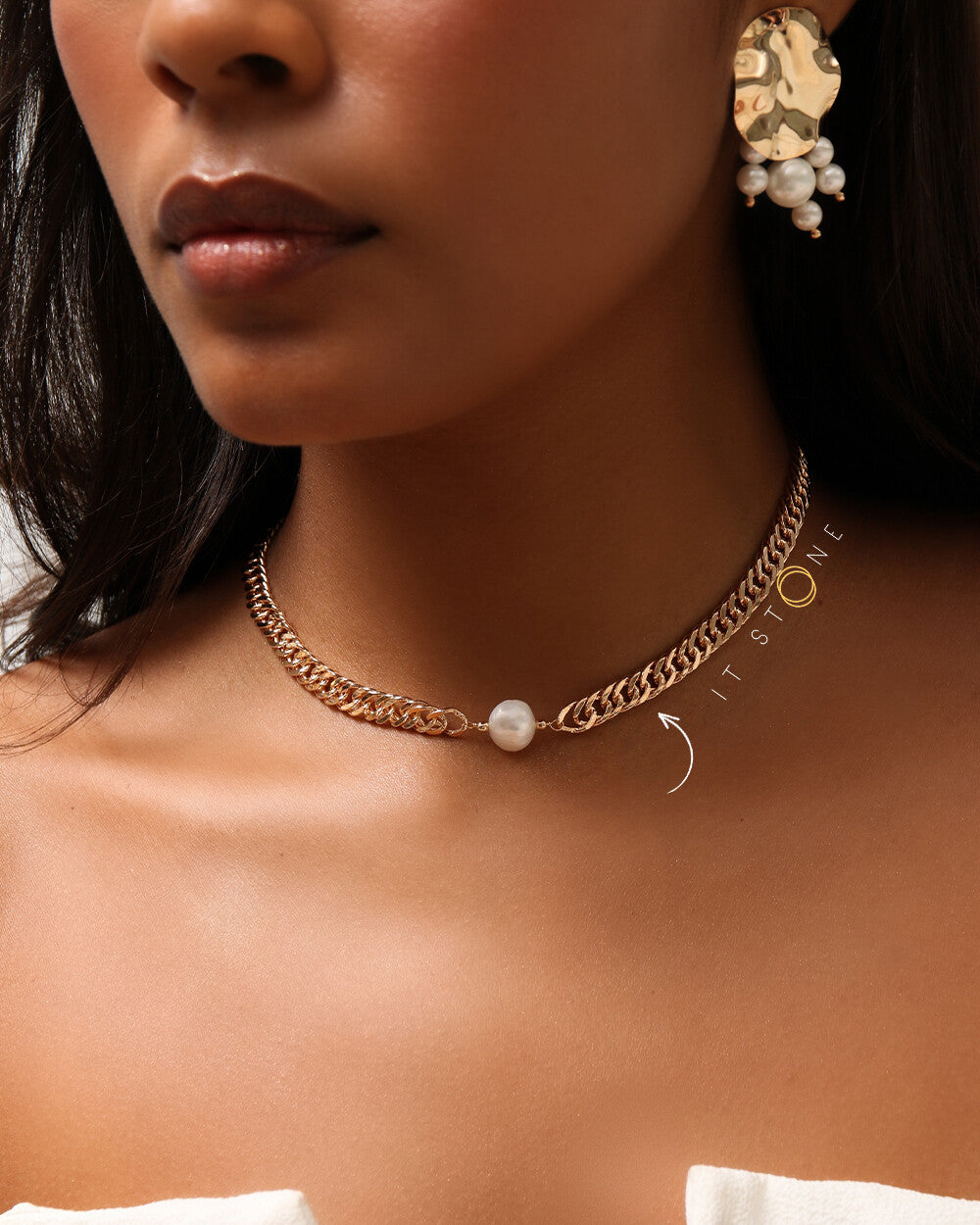 Choker Links Elegance Pérola Barroca