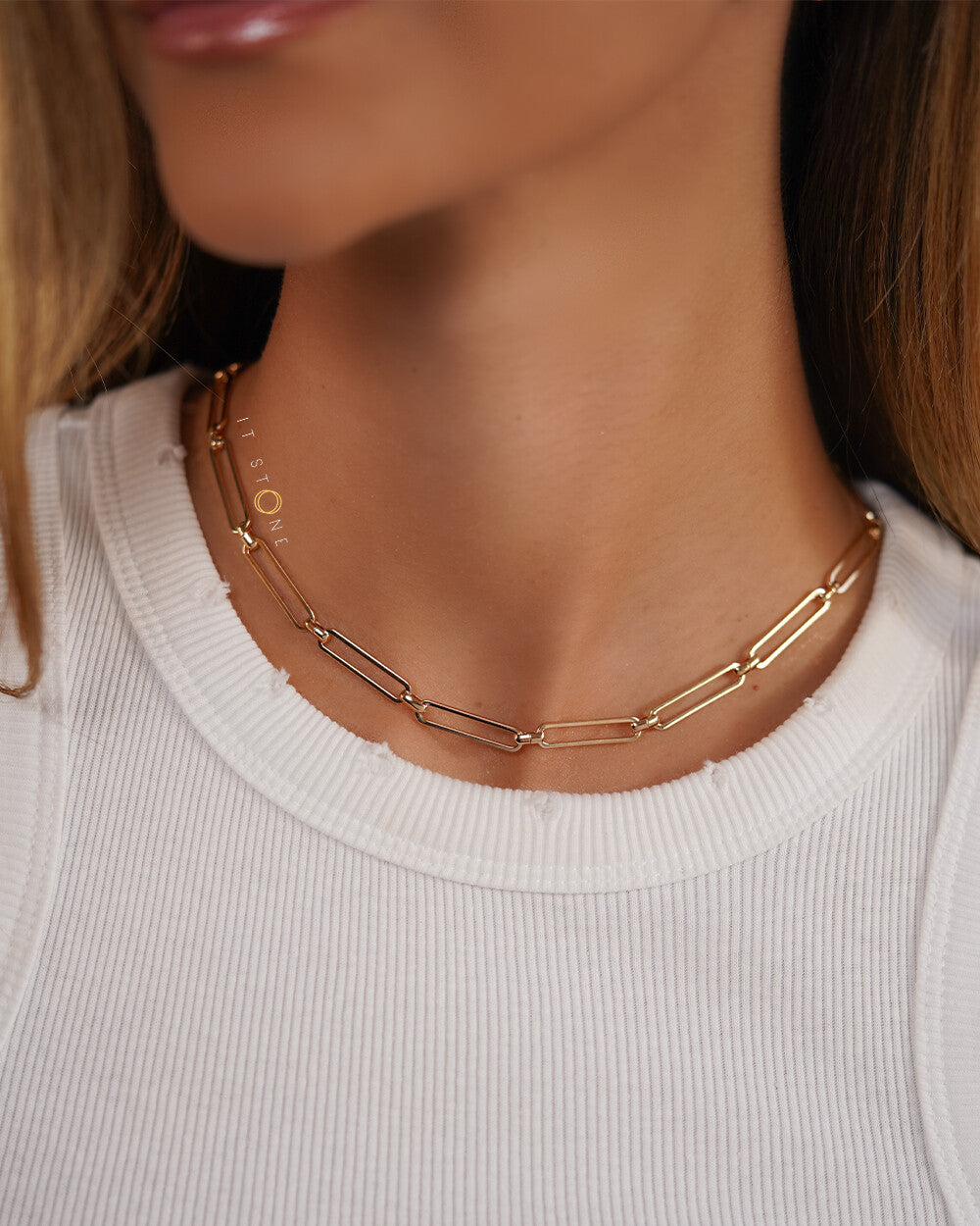 Colar Choker Links Conect Gold