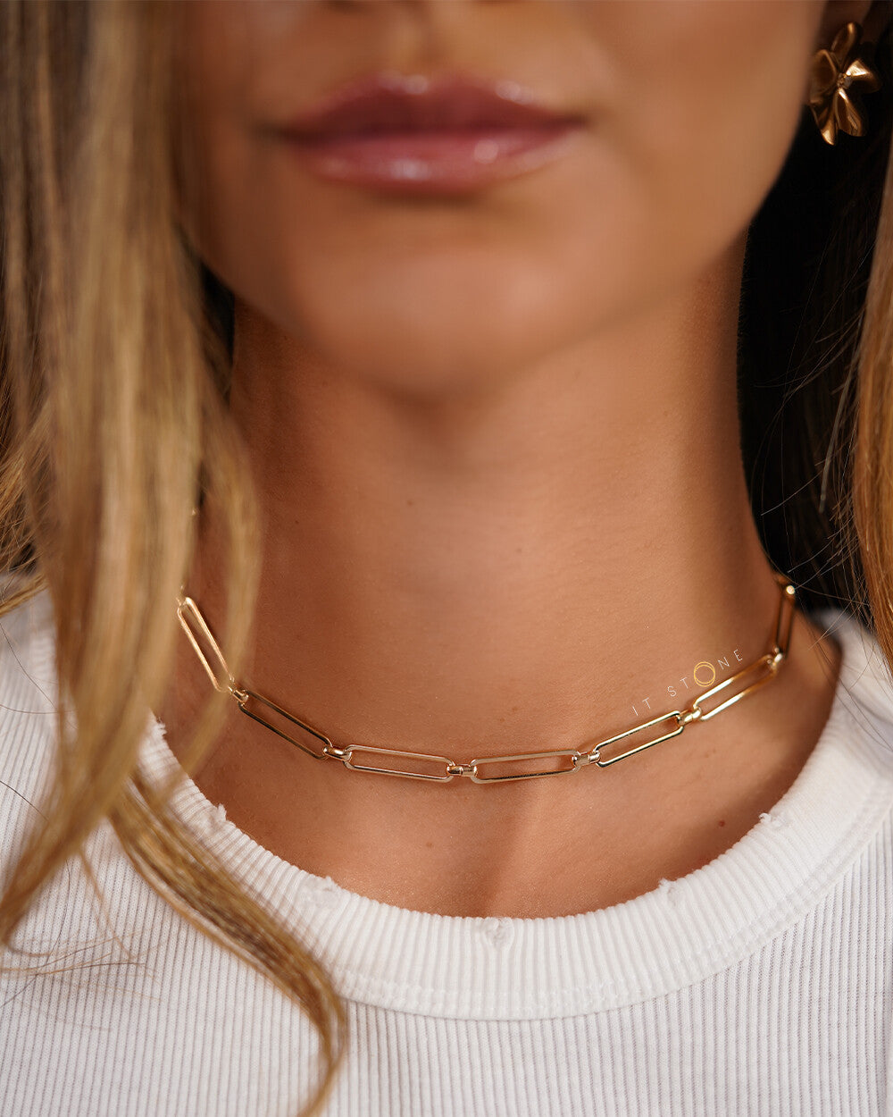 Colar Choker Links Conect Gold