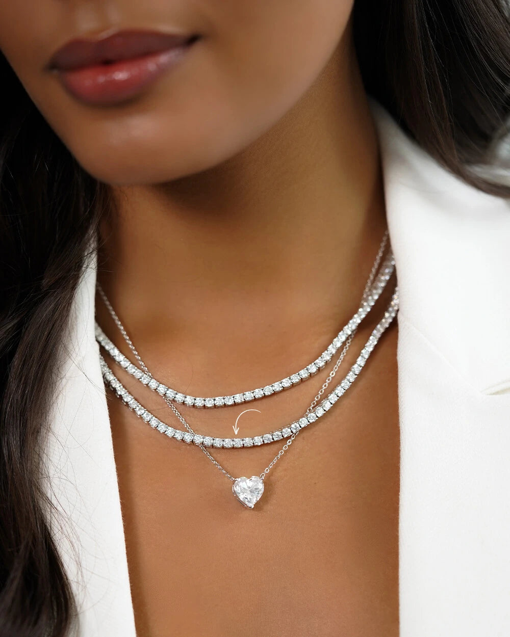 Colar Riviera Classique Moissanite 10 Pontos Luxo 45cm