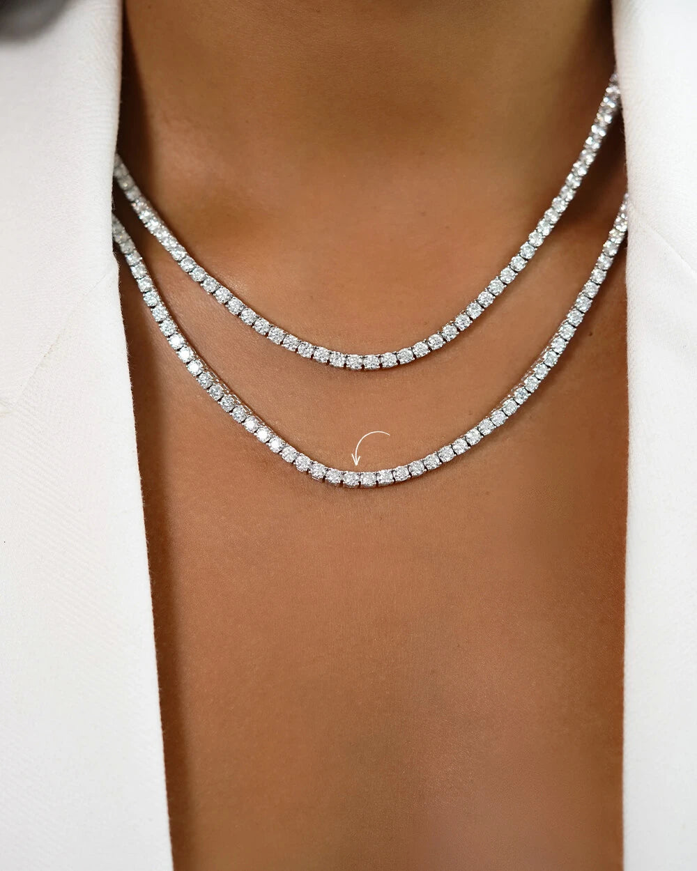 Colar Riviera Classique Moissanite 10 Pontos Luxo 45cm