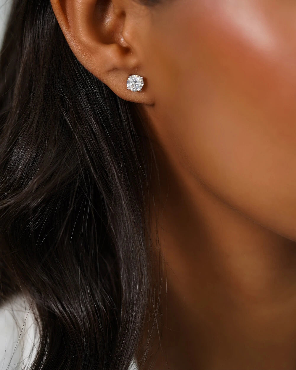 Brinco Solitário Clássico Moissanite Luxo 1ct