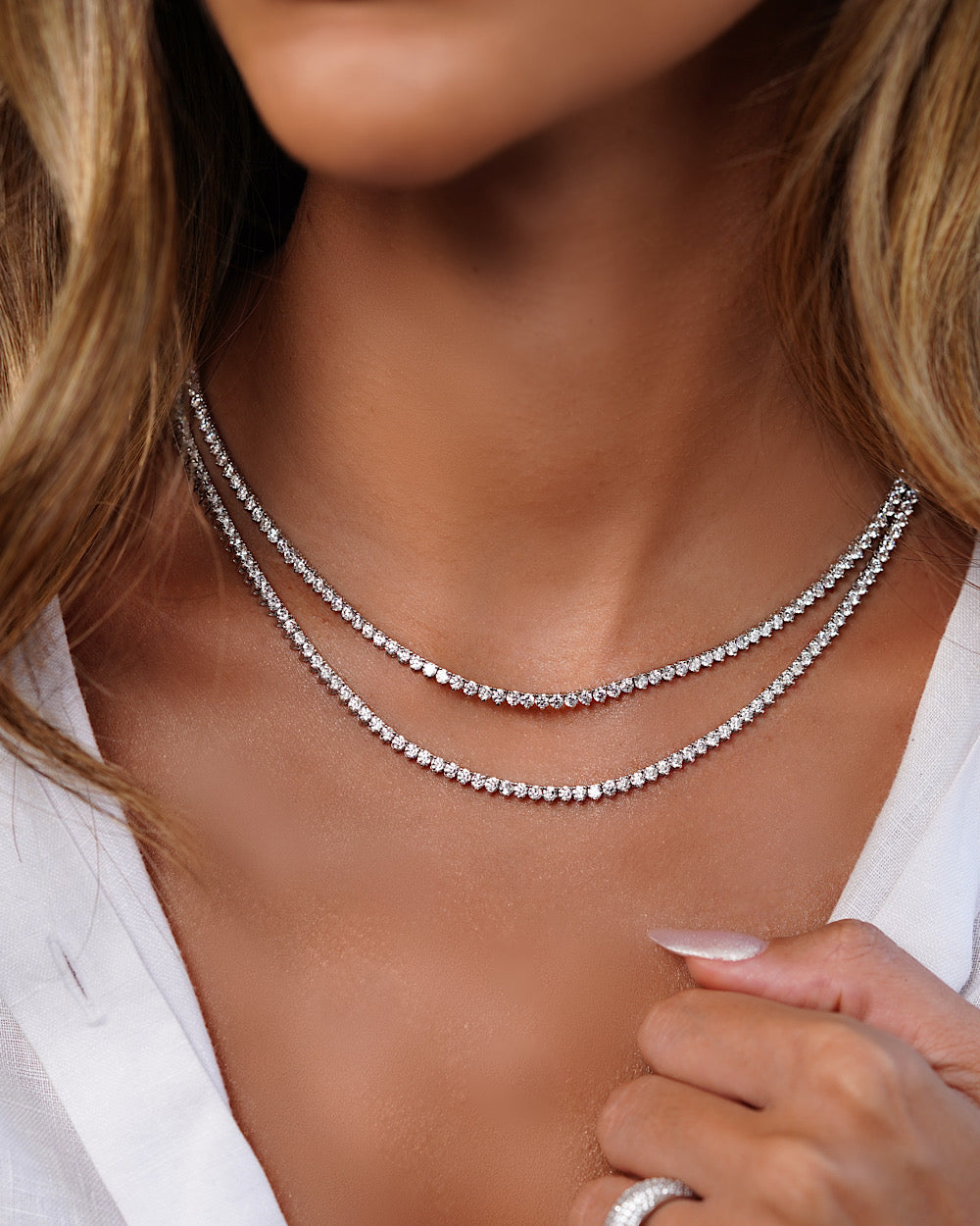 Colar Riviera 3 Garras Slim 38 cm