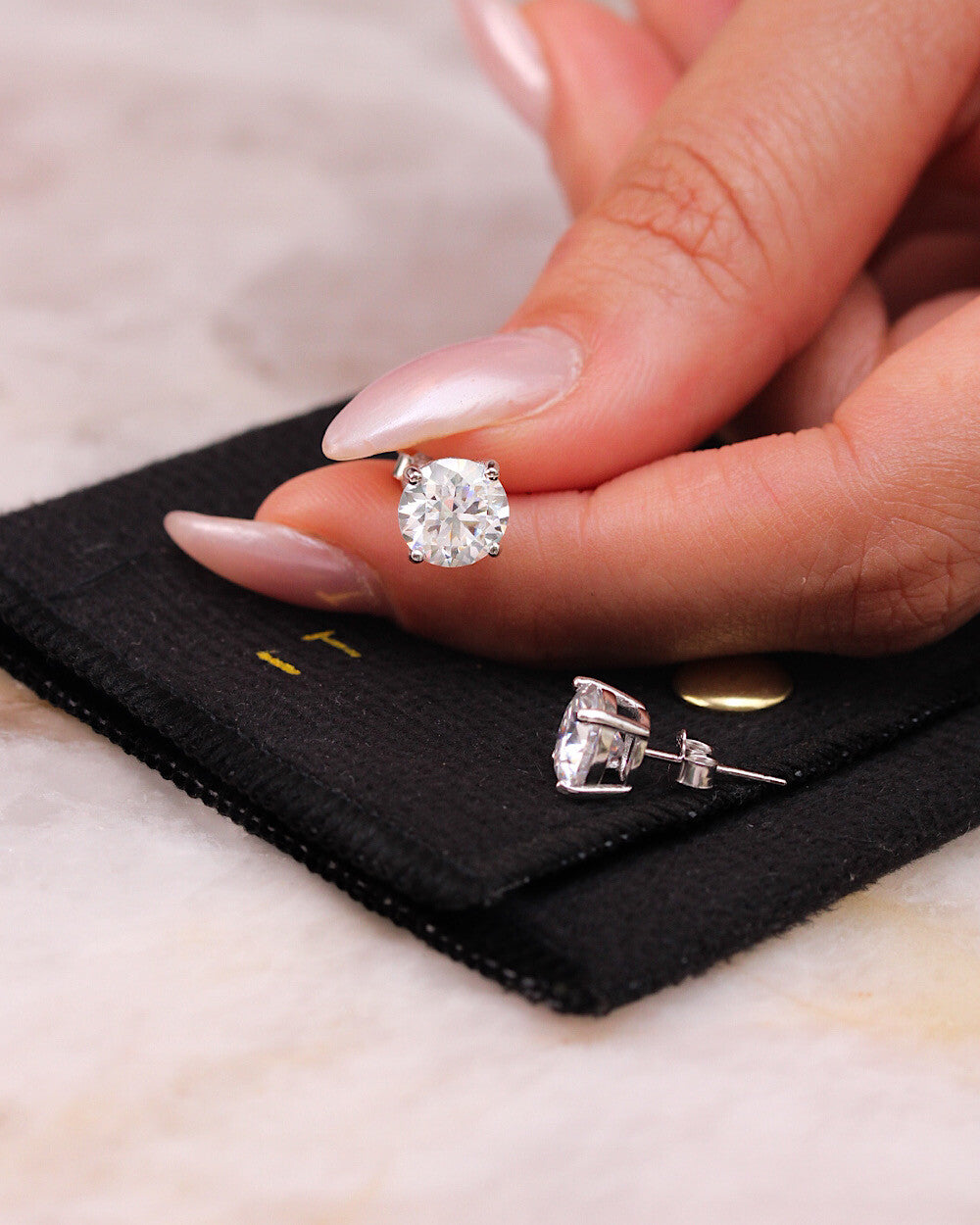Brinco Solitário Clássico Moissanite Luxo 2ct