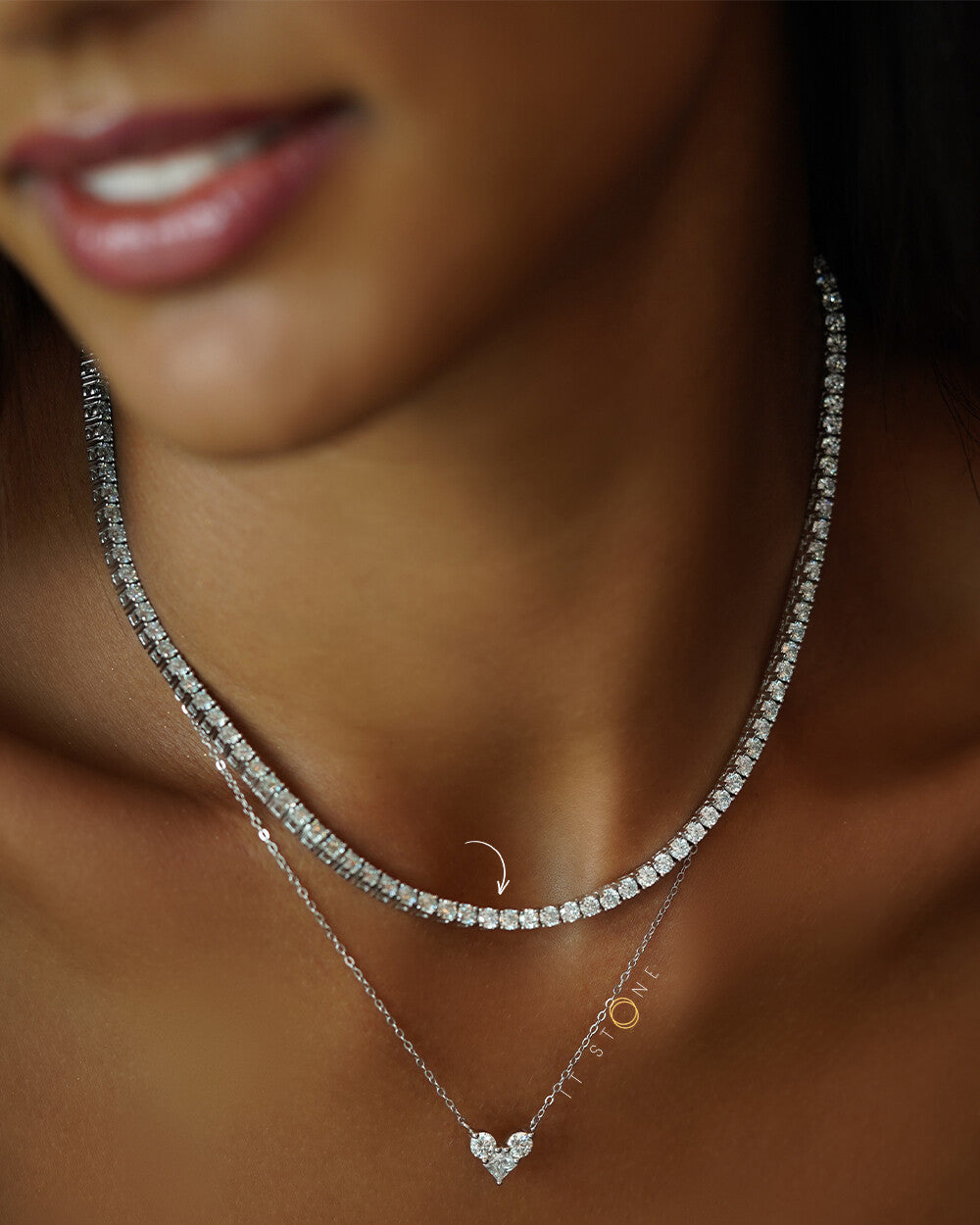 Colar Riviera Classique Moissanite 10 Pontos Luxo 40cm