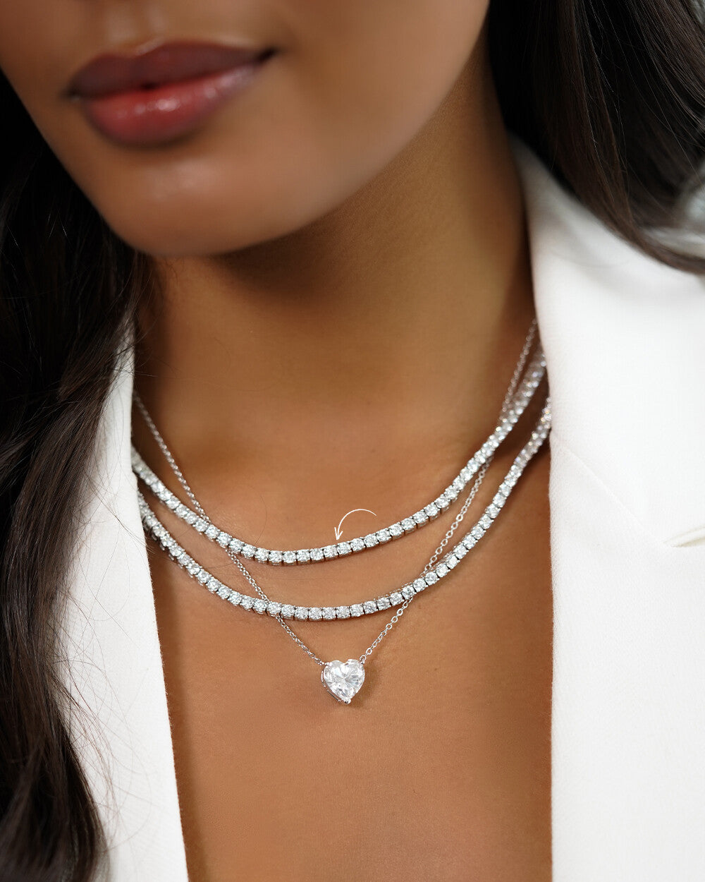 Colar Riviera Classique Moissanite 10 Pontos Luxo 40cm