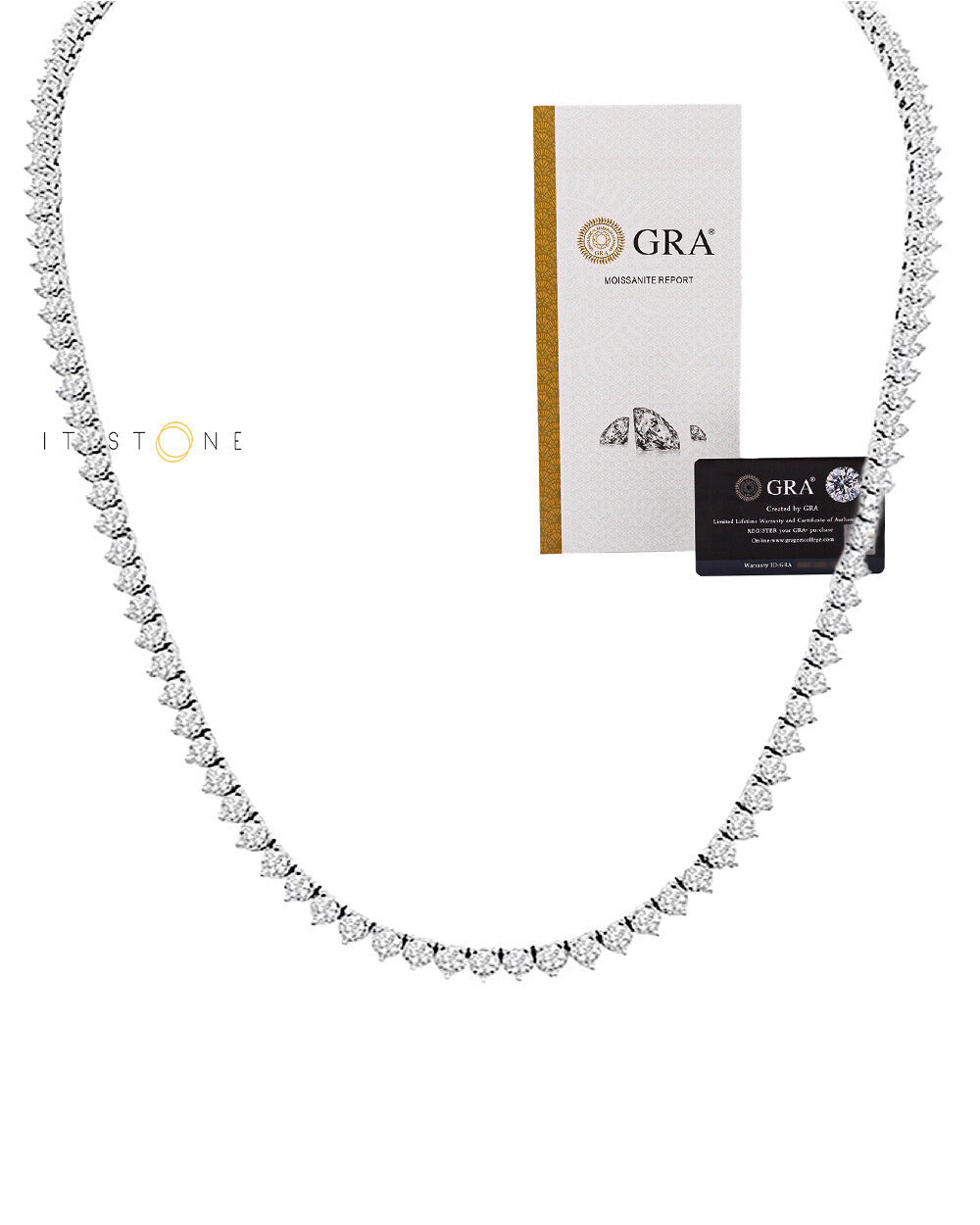 Colar Riviera Moissanite 10 Pontos 40 cm