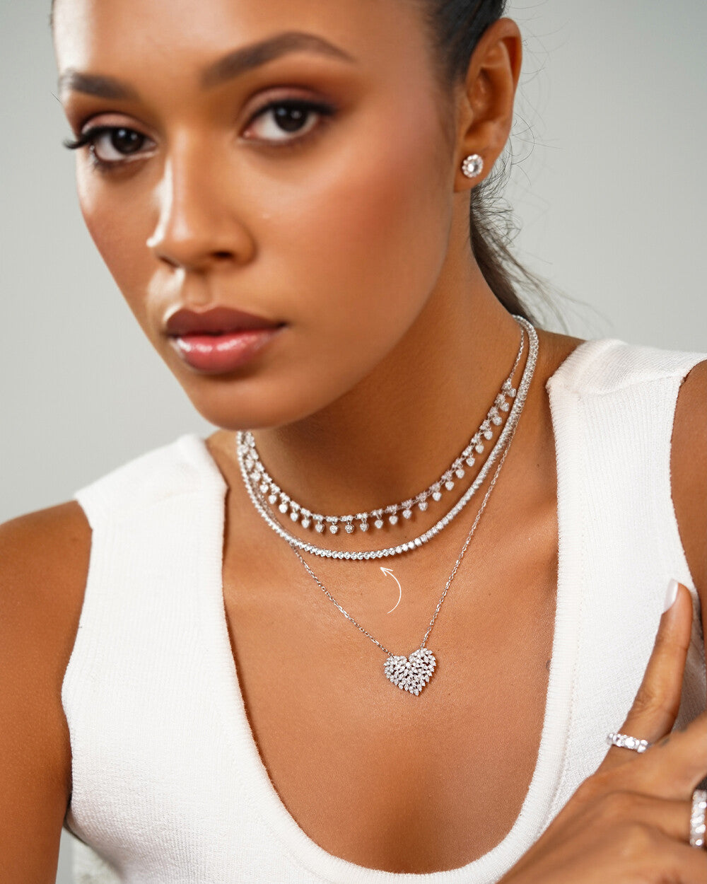 Colar Riviera 3 Garras Slim 42 cm