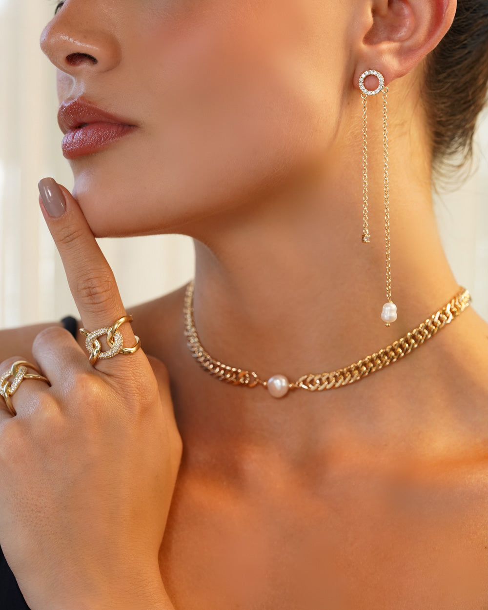 Choker Links Elegance Pérola Barroca