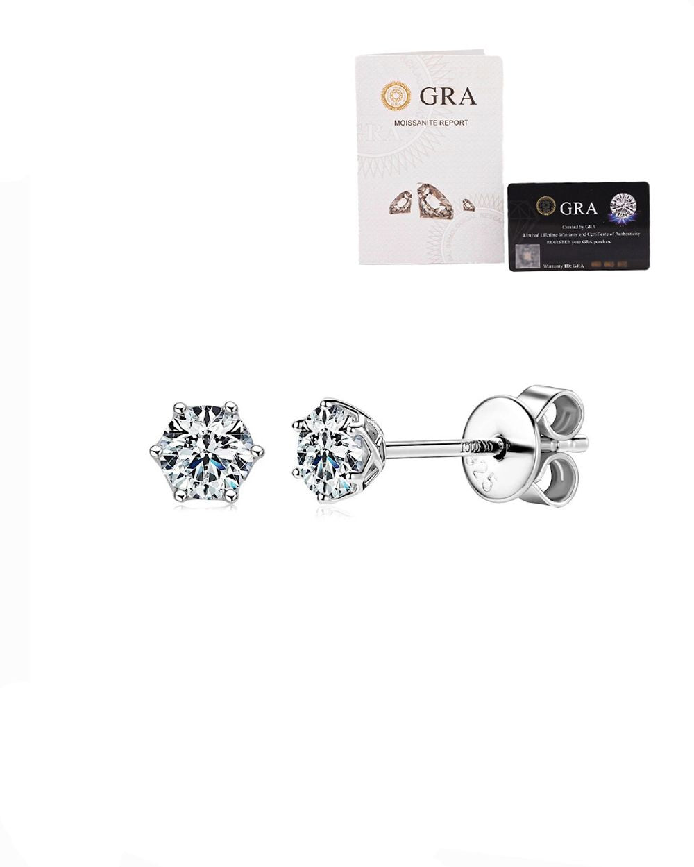 Brinco Solitário Luxury Moissanite 0.1ct