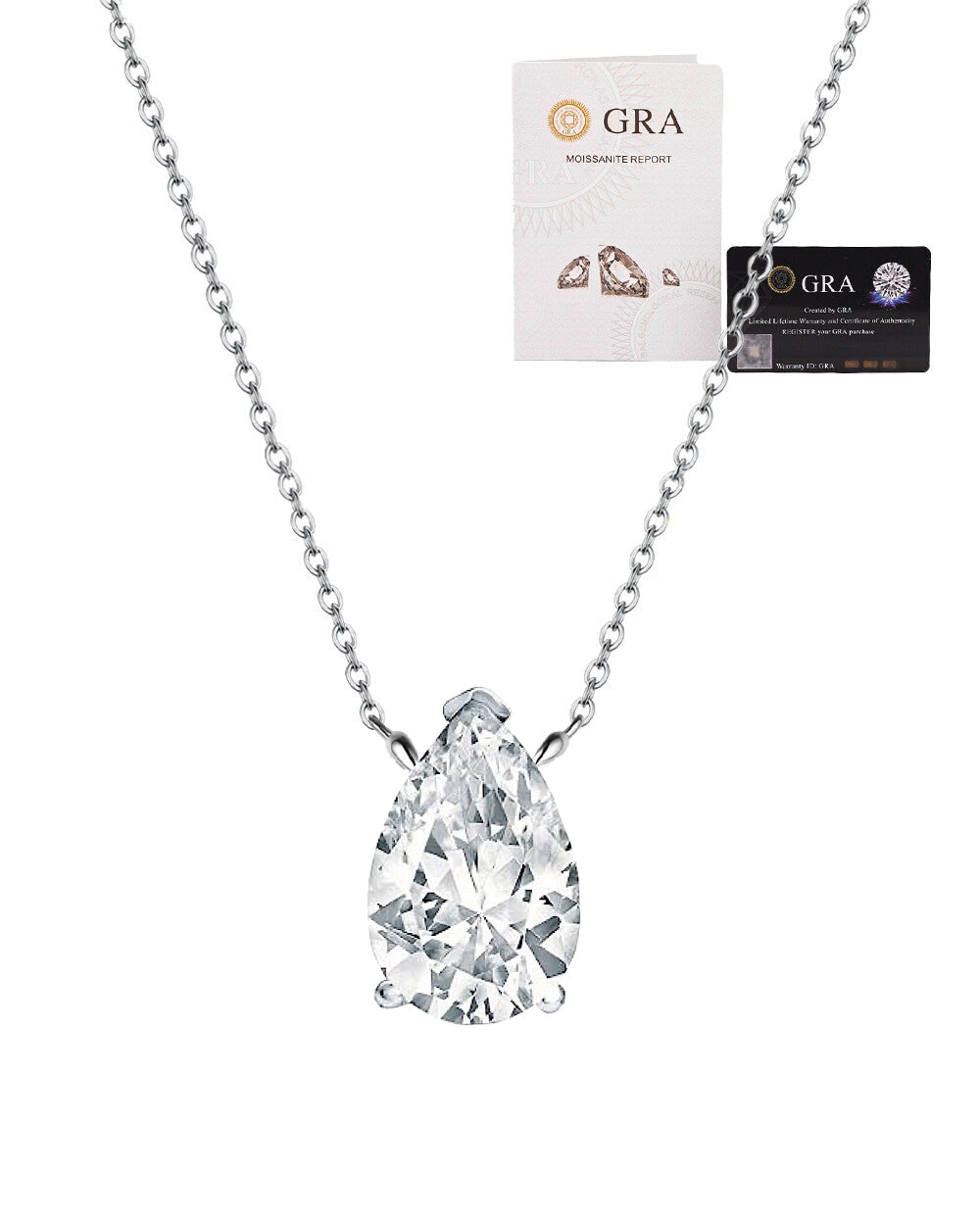 Colar Pear Cut Moissanite 2ct