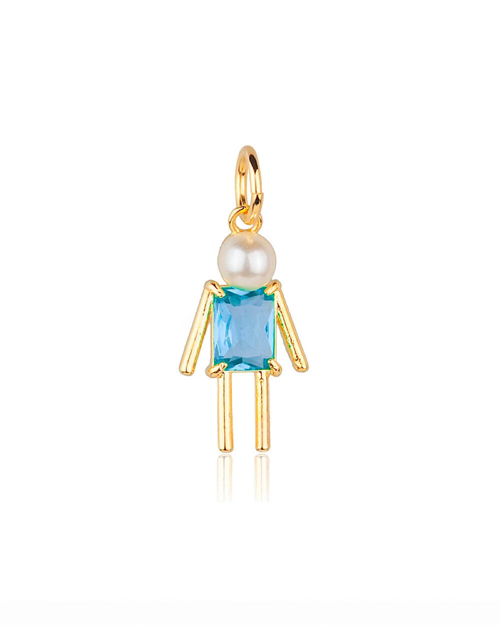 Pingente Filho Menino Água Marinha Gold