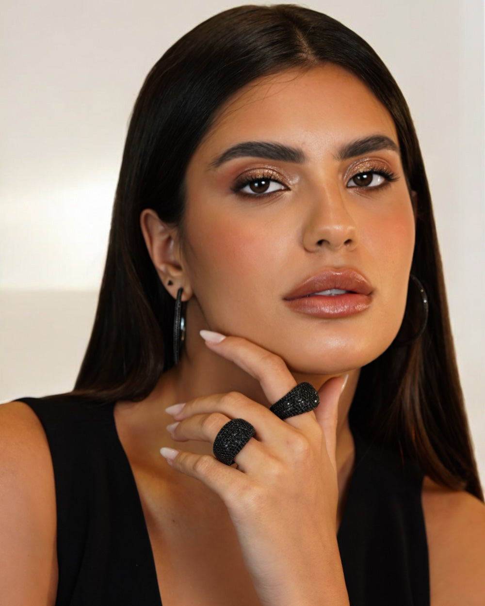 Anel Luxury Bold Pavê Negro