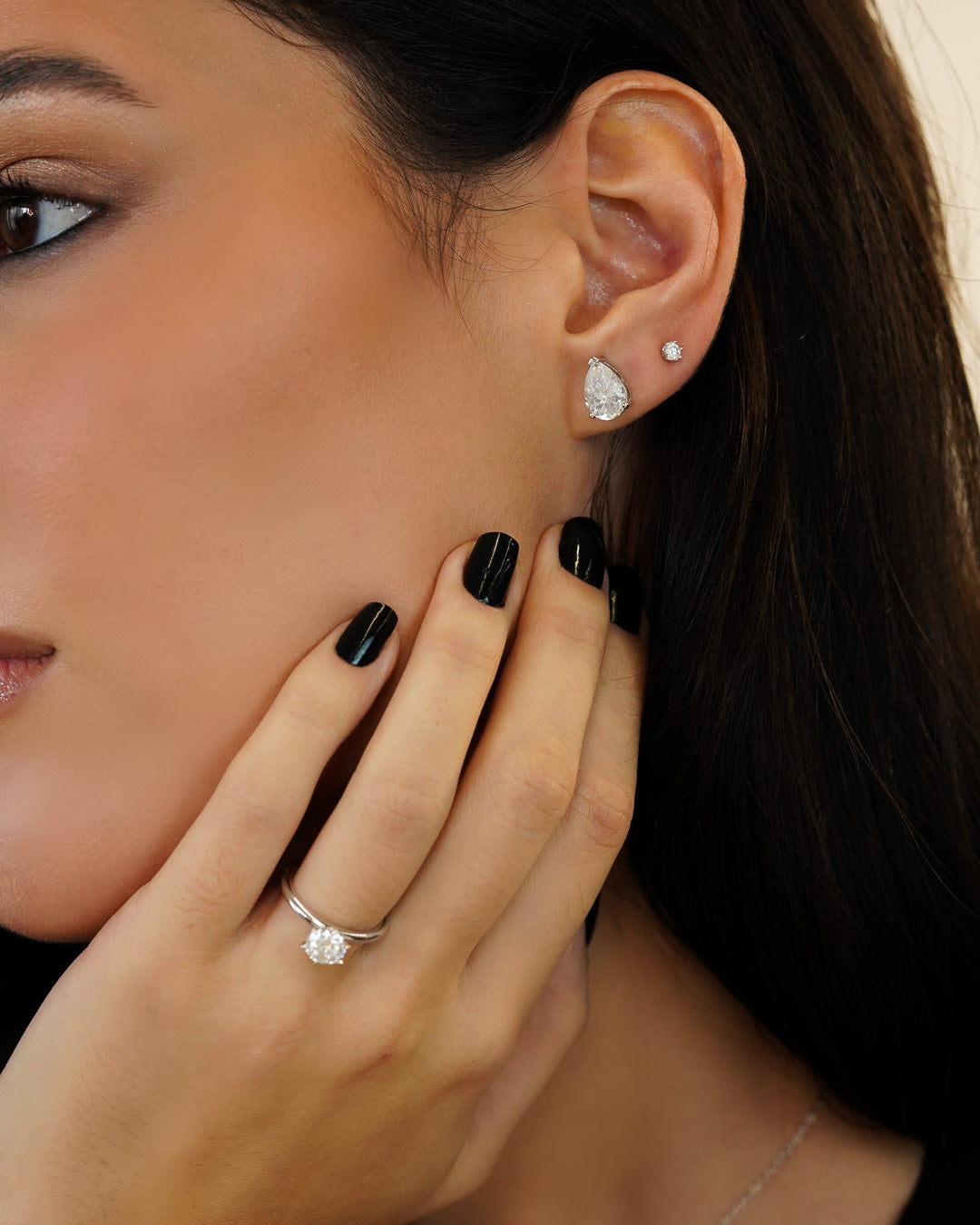 Brinco Solitário Luxury Moissanite 0.1ct