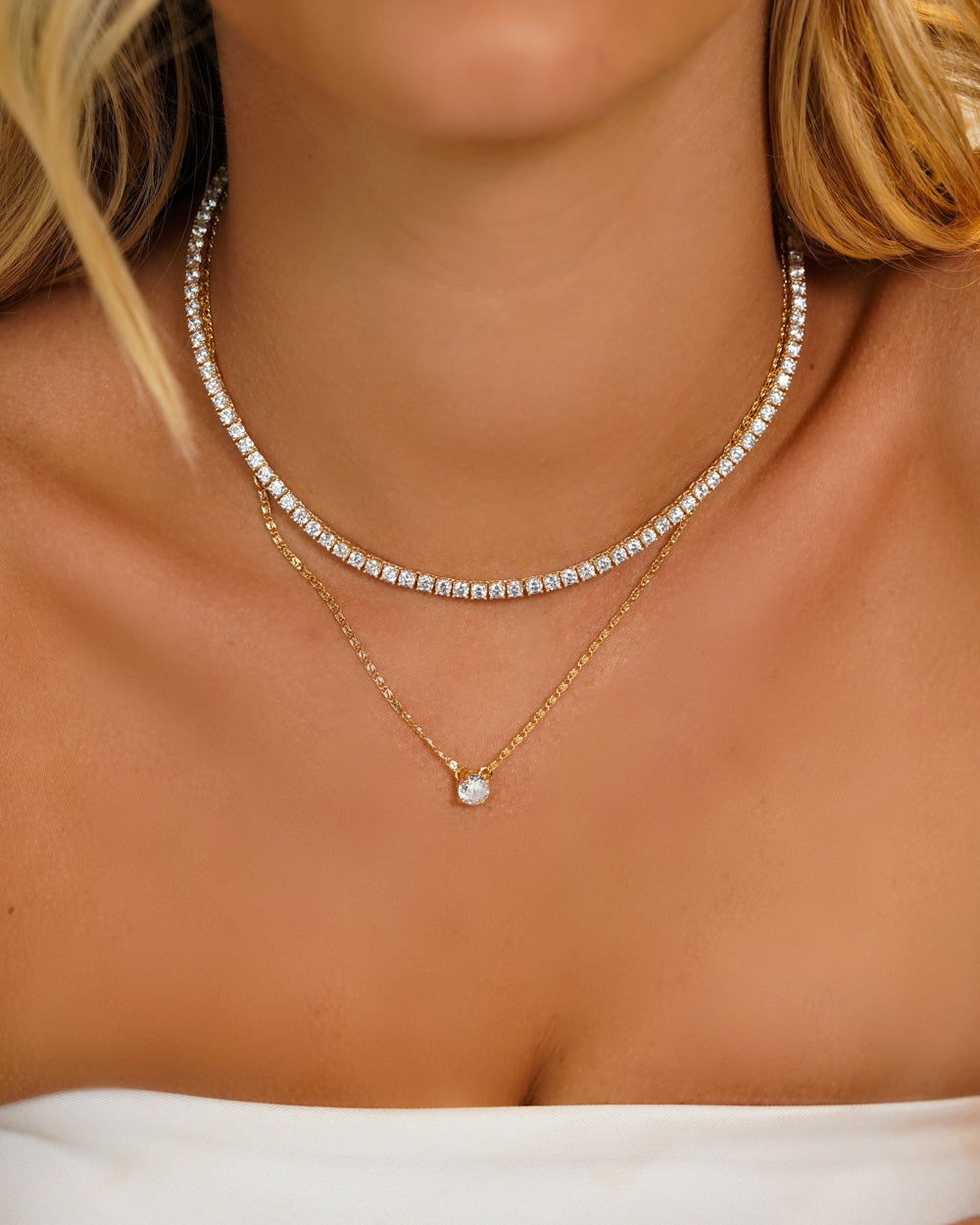 Colar Riviera Luxo Gold 3mm 38cm