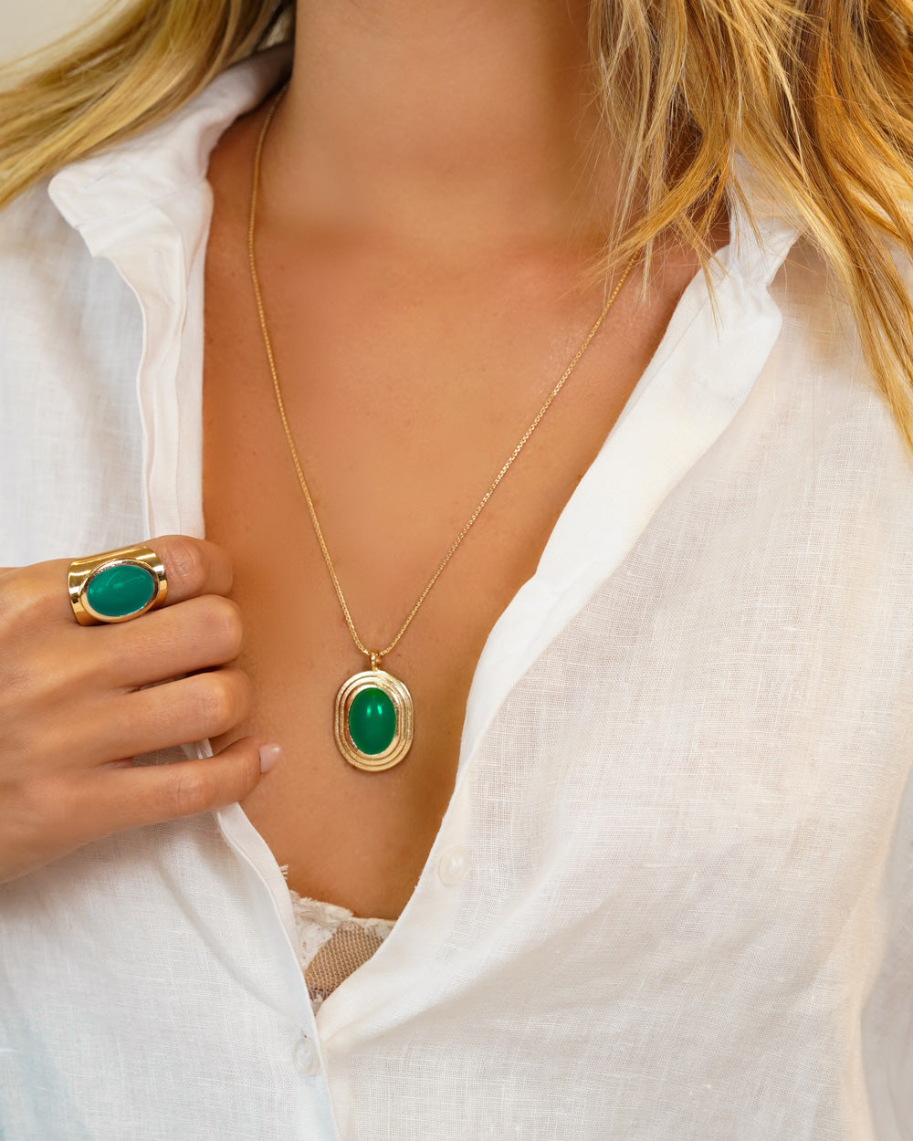 Colar Oval Premier Gold