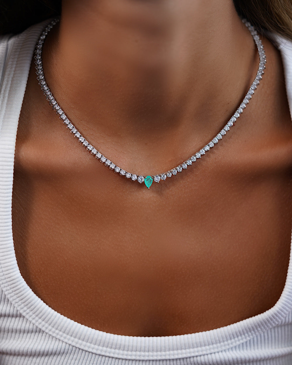Colar Riviera Gota Esmeralda Colombiana Fusion — detalhe 5 | IT STONE
