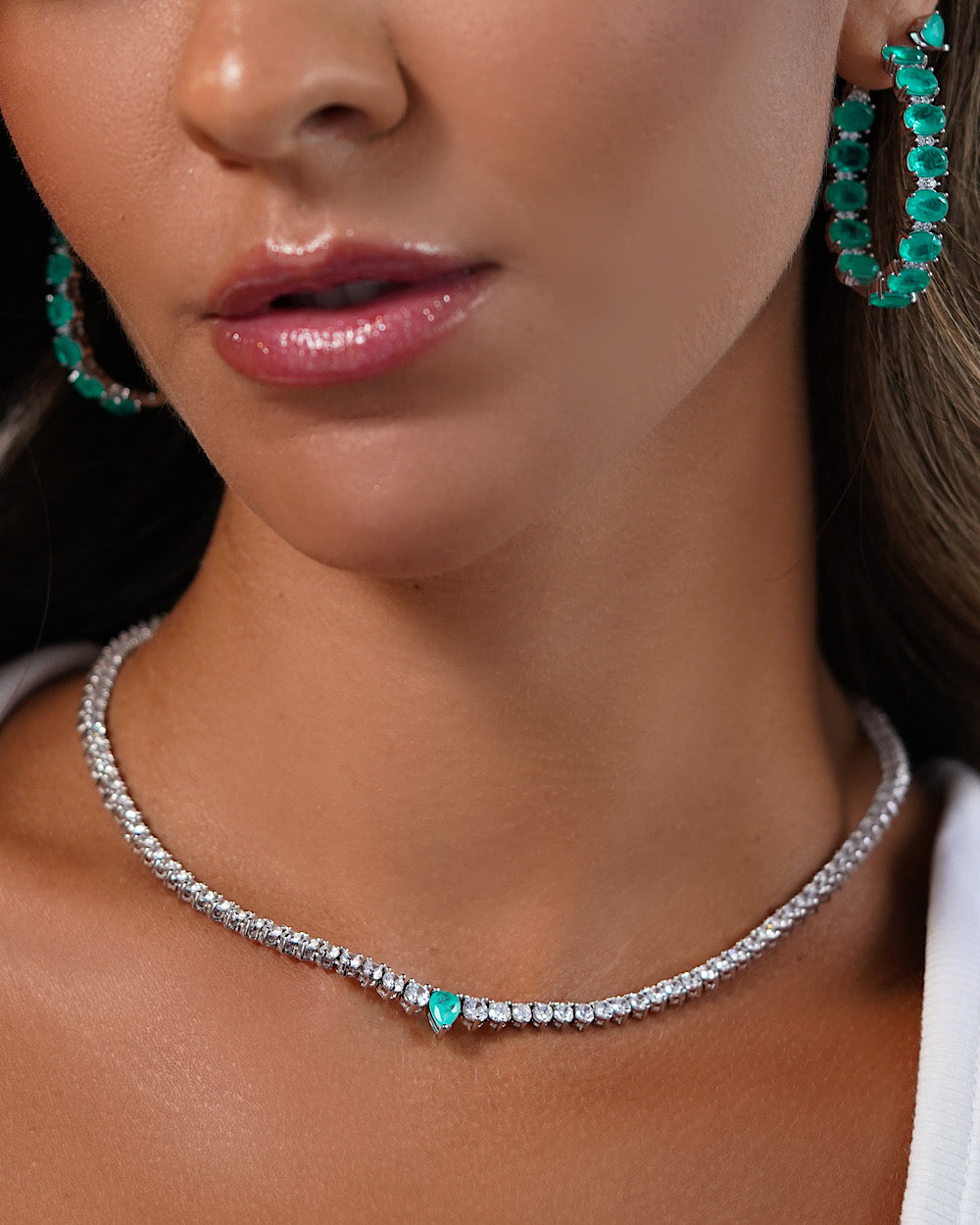 Colar Riviera Gota Esmeralda Colombiana Fusion — detalhe 4 | IT STONE