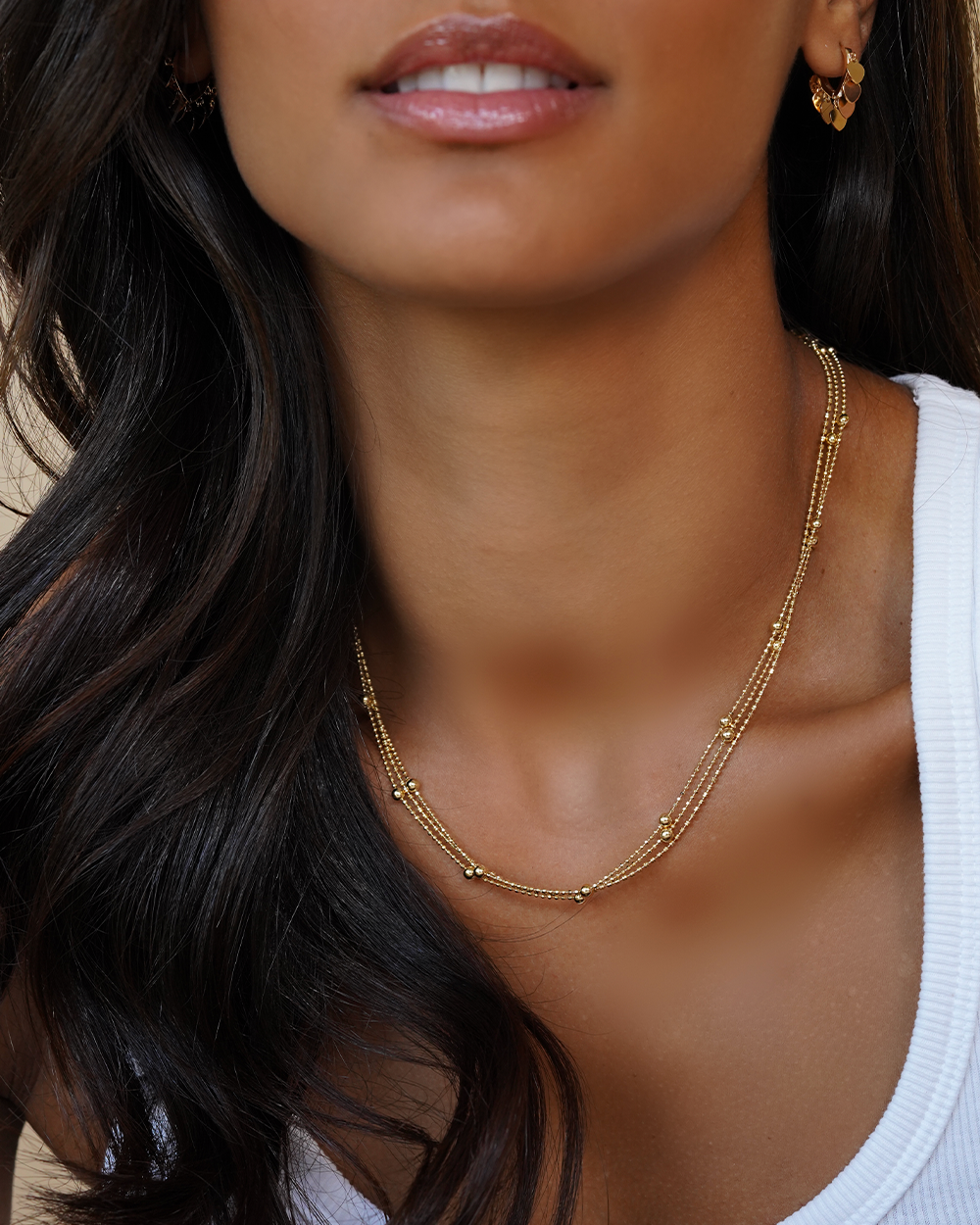 Colar Triple Shiny Gold