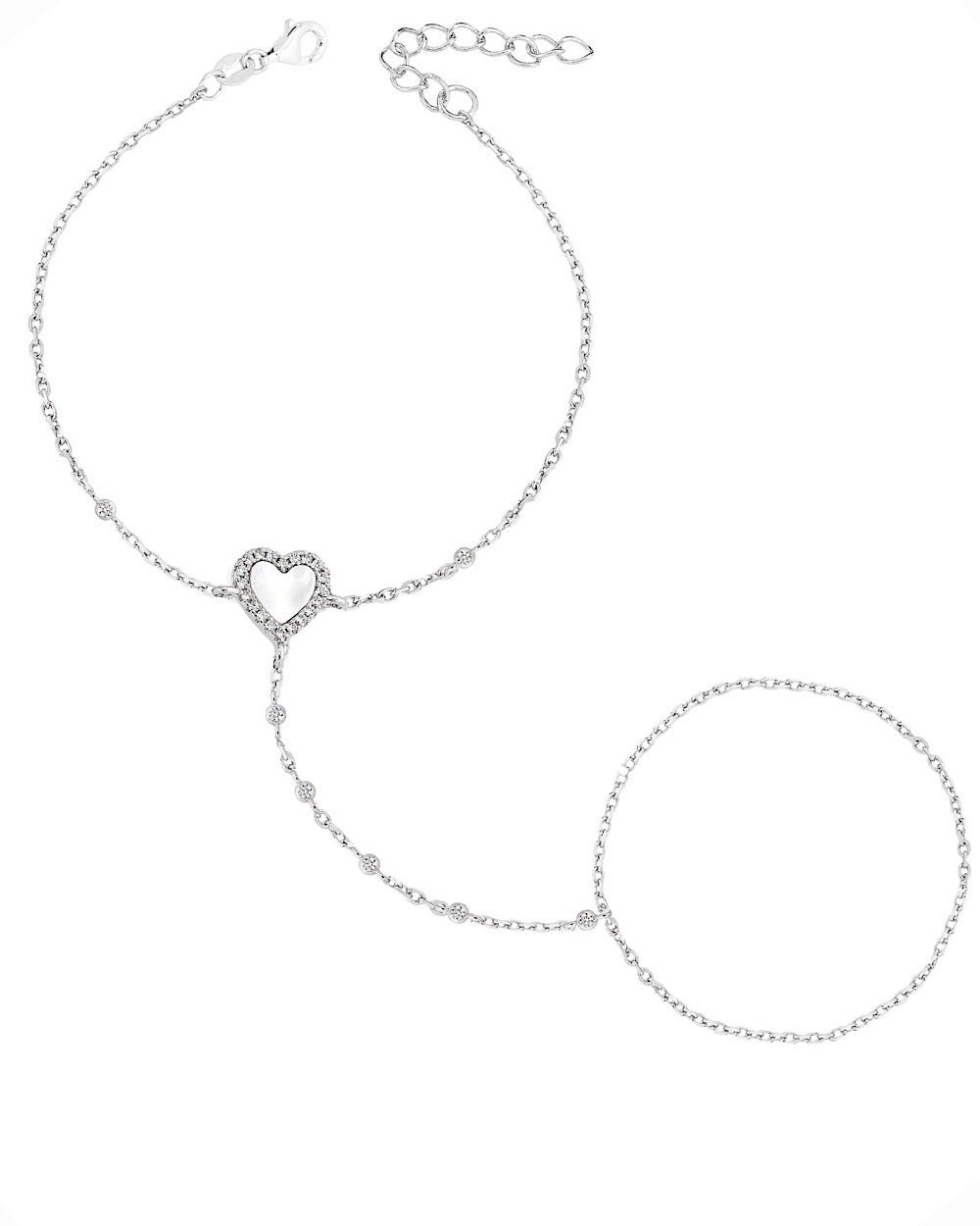 Pulseira de Mão Heart Madre Pérola