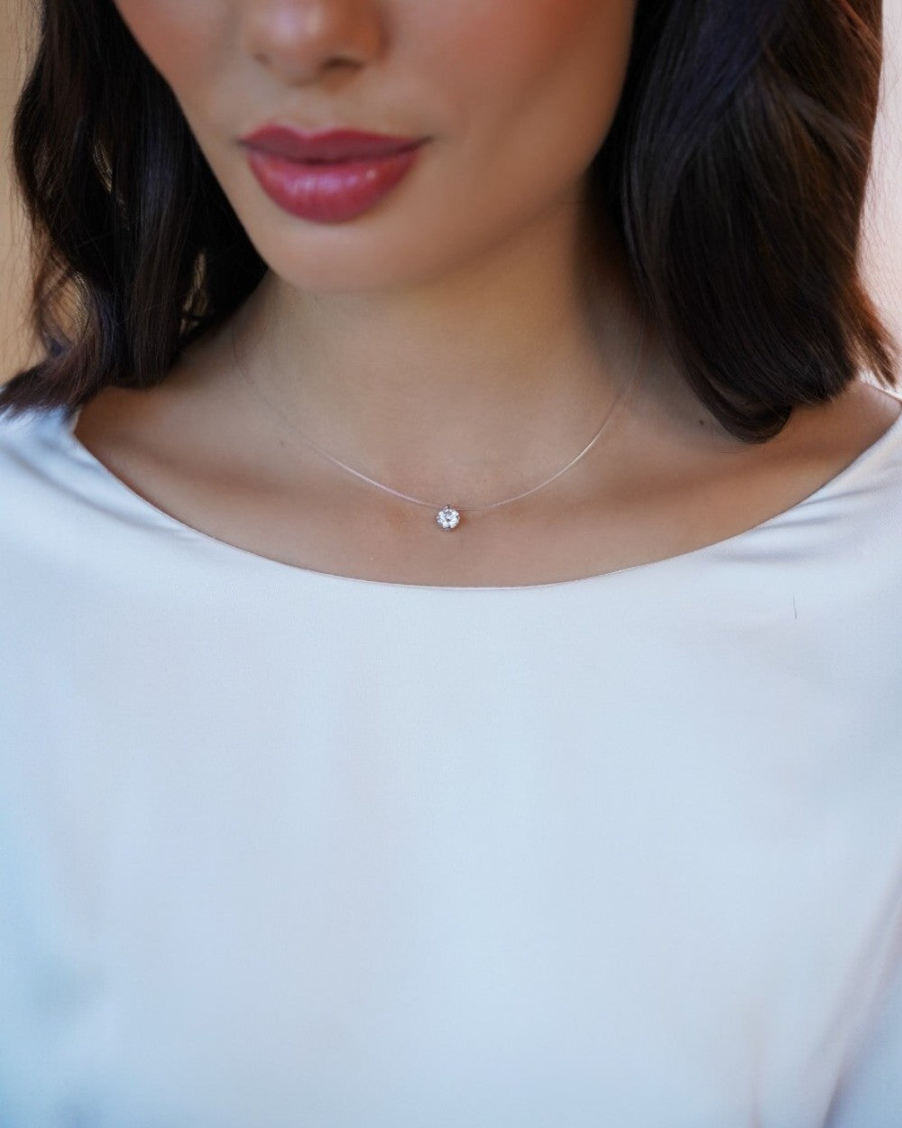 Colar Invisible Moissanite 1ct