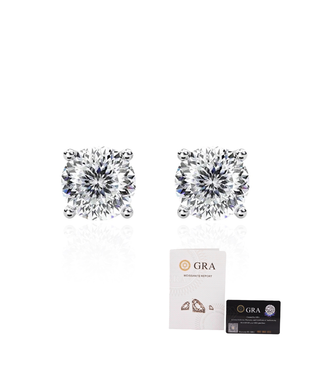 Brinco Solitário Moissanite Portuguese Cut 1ct