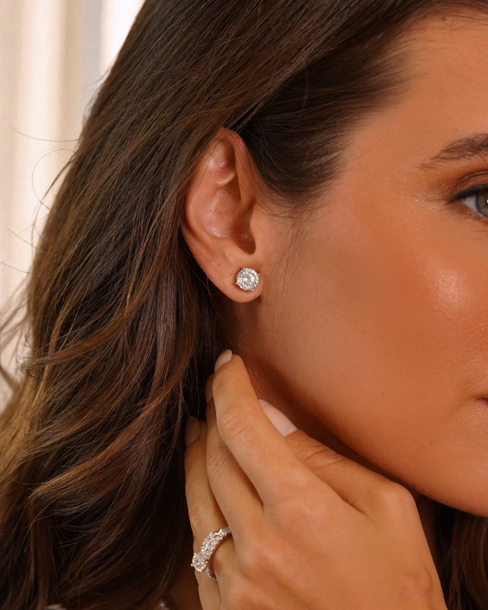 Brinco Solitário Moissanite Portuguese Cut 2ct