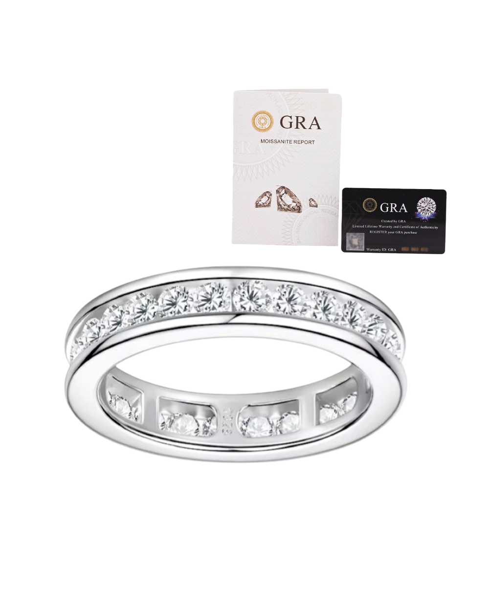 Aliança Trilho Moissanite Luxo