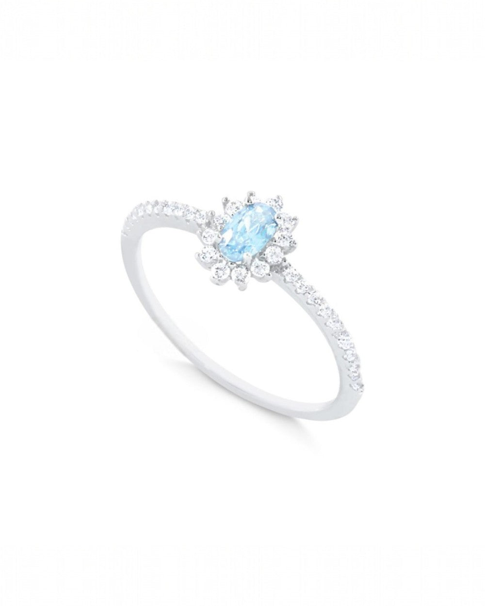 Anel Solitário Lily Água Marinha