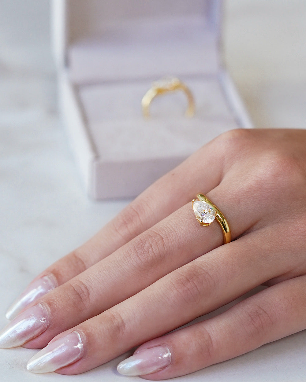 Anel Elysé Gota Moissanite 1.5ct