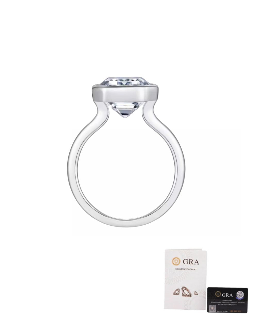 Anel Emerald Cut Moissanite 10ct