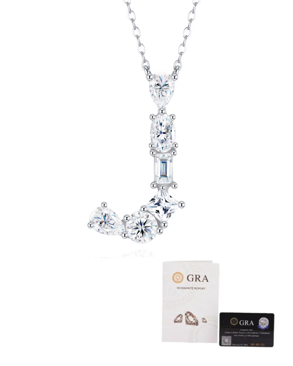 Colar Inicial Moissanite Multi Lapidação Luxo (Escolha o seu)